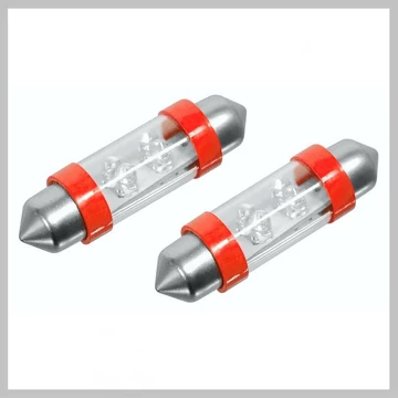Lampadine LED Auto 4LED – 12V SV8.5 (11×39 mm), Luce Rossa (Set da 2 Pezzi) 33722
