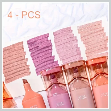 Set Evidenziatori Glitterati “Pink Nebula” – 4 Pezzi – DW507694-pn