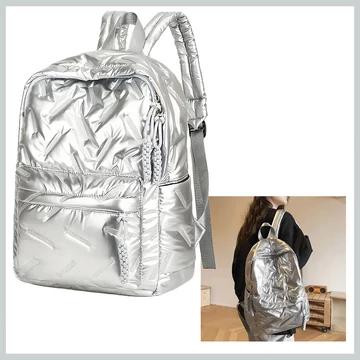 Zaino Trapuntato Lucido – Argento – EQ1913613-e