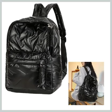 Zaino Trapuntato Lucido – Nero – EQ1913613-f