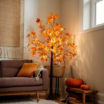 Albero decorativo autunnale con luci LED 120 cm HL154342-120