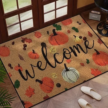 Zerbino autunnale con zucche e scritta “Welcome” 60×40 cm MA3780673-64
