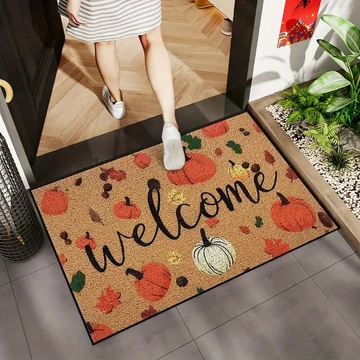 Zerbino autunnale con zucche e scritta “Welcome” 60×90 cm MA3780673-69