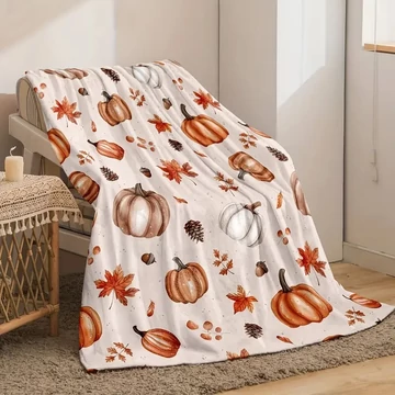 Coperta morbida con fantasia di zucche autunnali 70x100 – UU329808-7010