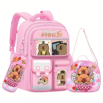 Set di borse a tema capibara 3 pezzi – PINK LW4087704-P