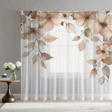 Set di Tende Trasparenti con Motivo Floreale (2 pezzi) – 132 × 241 cm – AF2555713-132