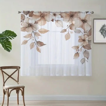 Set di Tende Trasparenti con Motivo Floreale (2 pezzi) – 132 × 160 cm – AF2555713-16