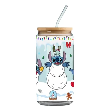 Bicchiere natalizio Disney Stitch in vetro 470 ml HQ418785