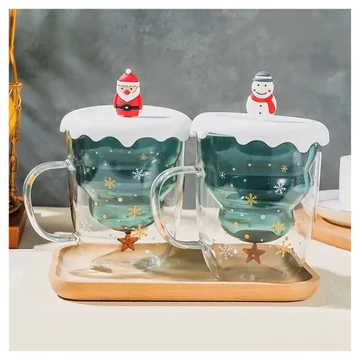 Set di tazze natalizie con coperchio – 2 pezzi TX308438