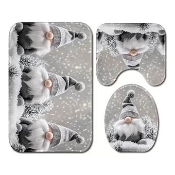 Set da bagno natalizio 3 pezzi con motivo gnomo WV371416