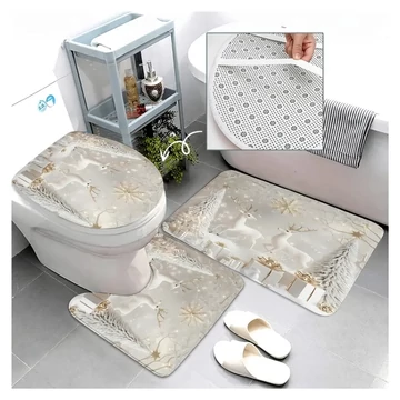Set da bagno natalizio 3 pezzi – con renne e abeti YX537828-2