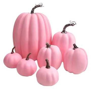 Set di 7 zucche decorative finte – Rosa HN104988-3