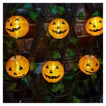 Catena luminosa solare con lanterne a zucca MX20504