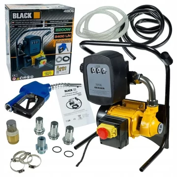 BLACK Pompa per gasolio con contalitri – 2200W, 2400 l/ora – 48106