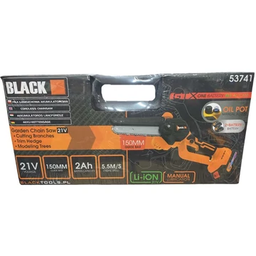 BLACK Motosega a batteria con 2 batterie – 53741