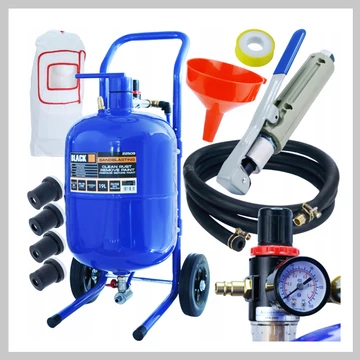 BLACK Kit Sabbiatrice Mobile con Ruote – 19L – 22509