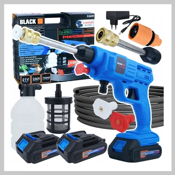 BLACK Idropulitrice a Batteria 75 bar, 2x 2Ah, 21V con Funzione Autoadescante – Mod. 5340