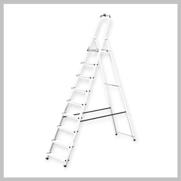 Scala Monofacciale in Alluminio Hitman, Altezza 176 cm, 9 Gradini, Portata 125 kg – HT-NIL-6487