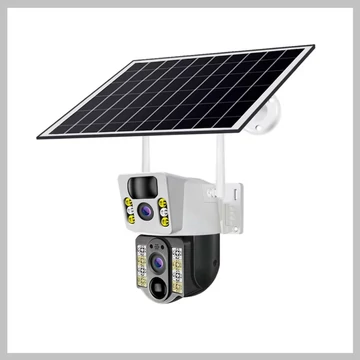 Telecamera di Sorveglianza Solare AI da Esterno – PTZ, Doppio Obiettivo – SPM-T0