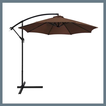 Ombrellone da giardino – 300 cm di diametro, inclinabile, struttura in acciaio, impermeabile, marrone UM002B