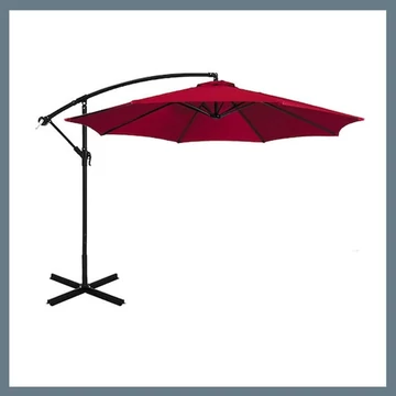 Ombrellone da giardino – 300 cm di diametro, inclinabile, struttura in acciaio, impermeabile, rosso UM002R