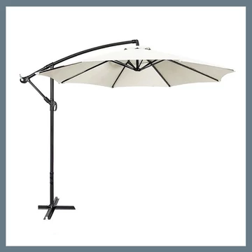 Ombrellone da giardino – 300 cm di diametro, inclinabile, struttura in acciaio, impermeabile, bianco UM002W