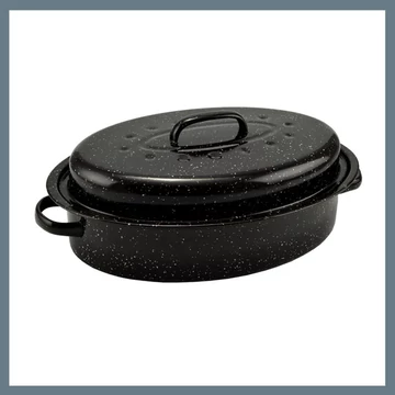 Perfect Home Vassoio smaltato per anatre 37*26cm nero 10378