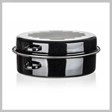 BANQUET Padella ovale smaltata nera da 38 cm, 2 pezzi 13705051