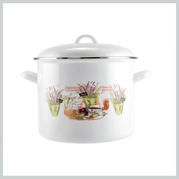 Perfect Home Vaso di lavanda smaltato 16 cm + coperchio 14224