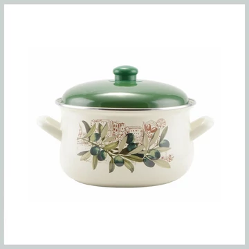 Perfect Home Oliva Piatto smaltato 22 cm + coperchio 14829