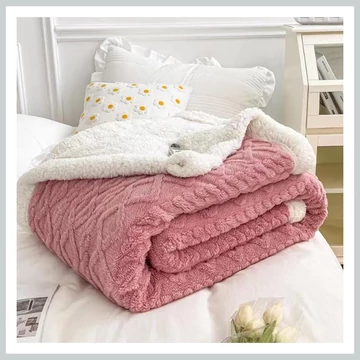 Sherpa di alta qualità, felpa rosa spessa 150x200 SSK3
