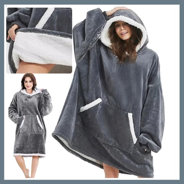 Maglione oversize e coperta in uno grigio 24558_SZ