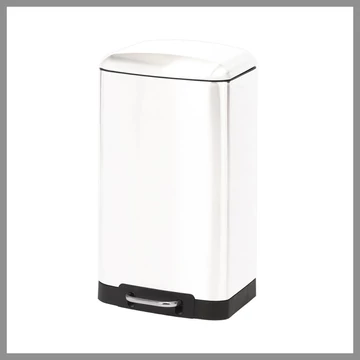 Cestino a doppio pedale, 20 litri - metallo, bianco 34606