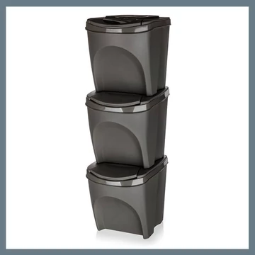 PROSPERPLAST SORTIBOX set di contenitori per rifiuti differenziati, 3 x 25L 43931581