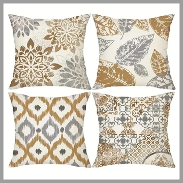 Cuscini decorativi marroni, 4 pezzi, 45 cm x 45 cm 601099558999594