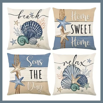 4 cuscini con motivo oceanico 45x45cm 601099711060975