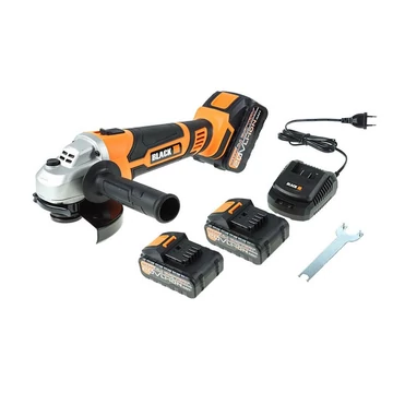 Smerigliatrice angolare a batteria nera 20V - 125 mm con 2 batterie - 42557