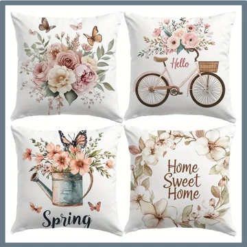 Set di 4 federe decorative con motivo primaverile – 45,72 x 45,72 cm BD1174184