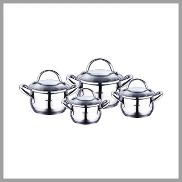 Bergner Set di pentole in acciaio inox con coperchi - 4 pezzi BG-6523