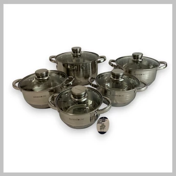Set di pentole in acciaio inox da 10 pezzi Bjorghome Line - BL-1342