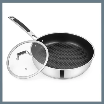 Bachmayer Padella in acciaio inox con coperchio 28 cm BM-1014-28