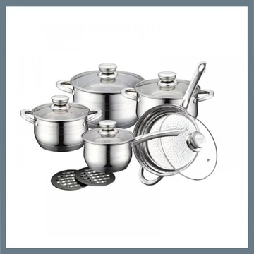 Bachmayer Set di pentole in acciaio inossidabile da 12 pezzi BM-1210