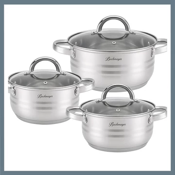 Bachmayer Set di pentole in acciaio inox da 6 pezzi BM-15758