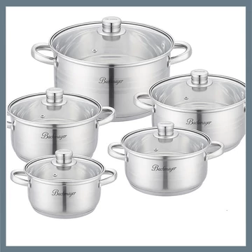 Bachmayer Set di pentole in acciaio inox da 10 pezzi BM-3010