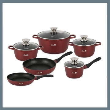 Set di pentole Bachmayer Marbleised - 10 pezzi, base a induzione BM-7811