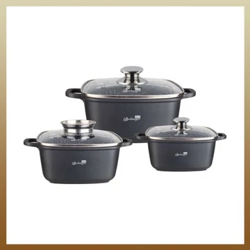 Set di padelle Bachmayer da 6 pezzi con rivestimento in marmo BM7865