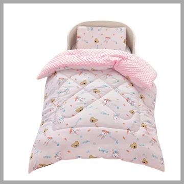 Coperta 4 stagioni per lettino – rosa, con motivo animale, 150 x 120 cm, GH42210-i