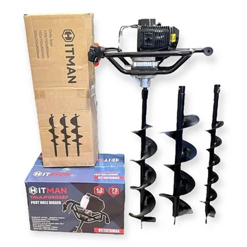 Trapano da Terra a Benzina Hitman HT-ED76MAX – 6,5 HP, 73 cc, 3 Punte (100 / 150 / 200 mm)