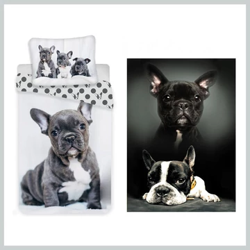 Buldog francese per copriletto e coperta in pile JVL0141