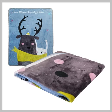 Coperta di peluche con cervo KOC01